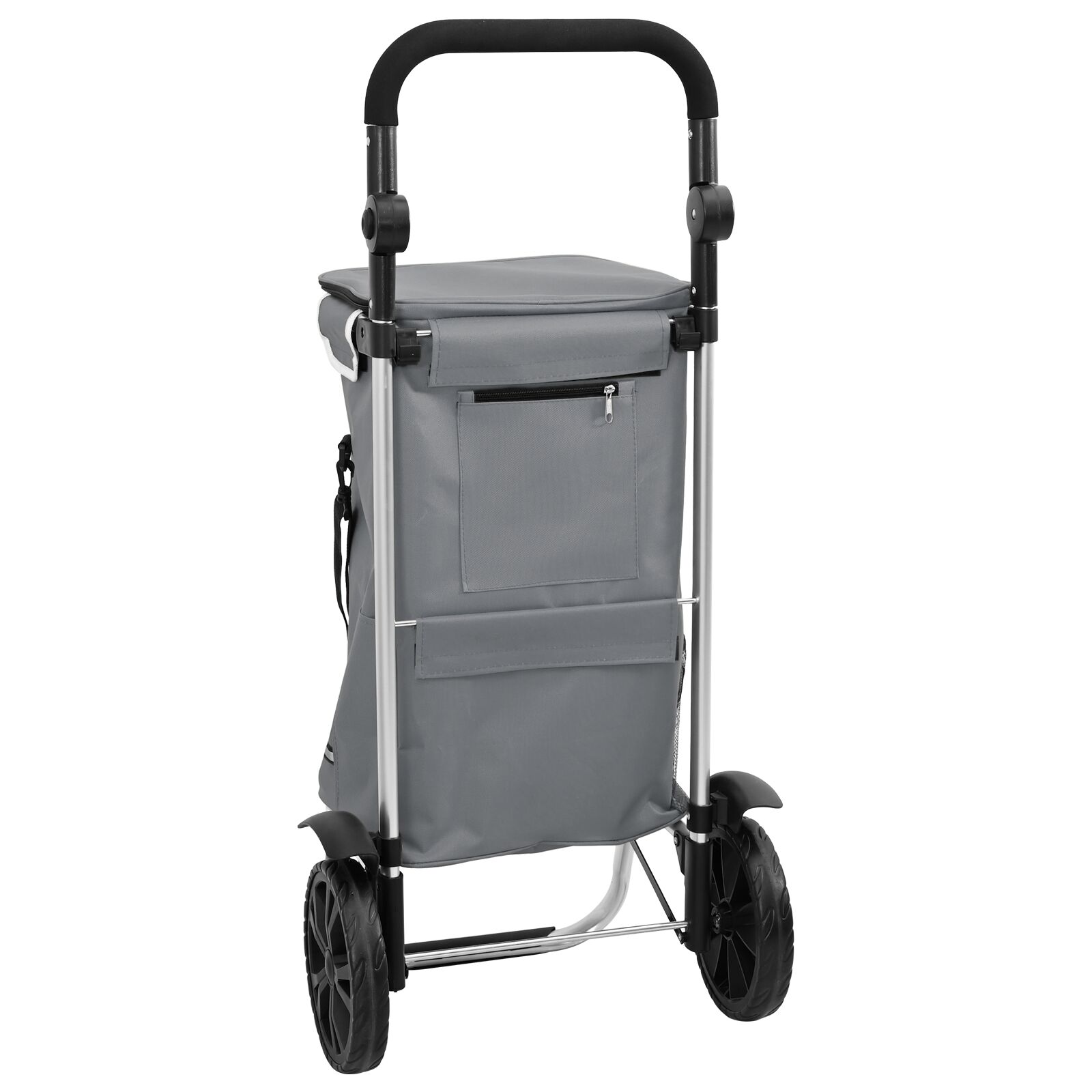Carro de Compras vidaXL con Ruedas y Mango Ajustable Gris 40 L