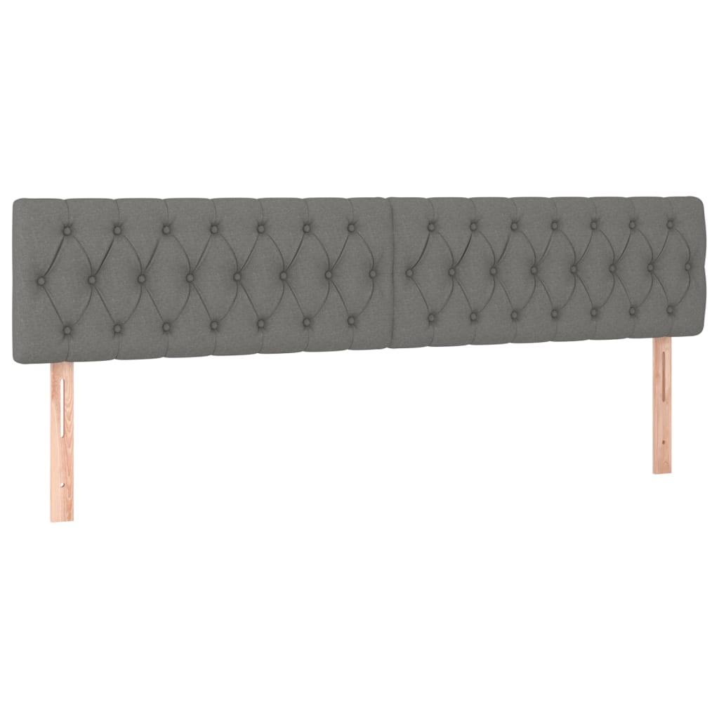 vidaXL Cabecero con LED de tela gris oscuro 180x7x78/88 cm