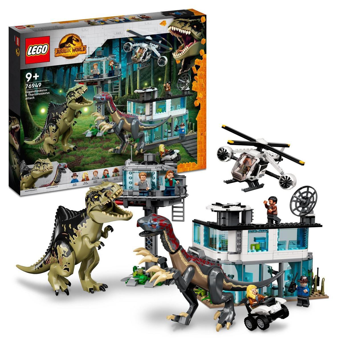 LEGO - Kit de construcción LEGO® Jurassic World 76949 Ataque del Giganotosaurio y el Therizinosaurio; divertido juguete para niños a partir de 9 años (658 piezas)