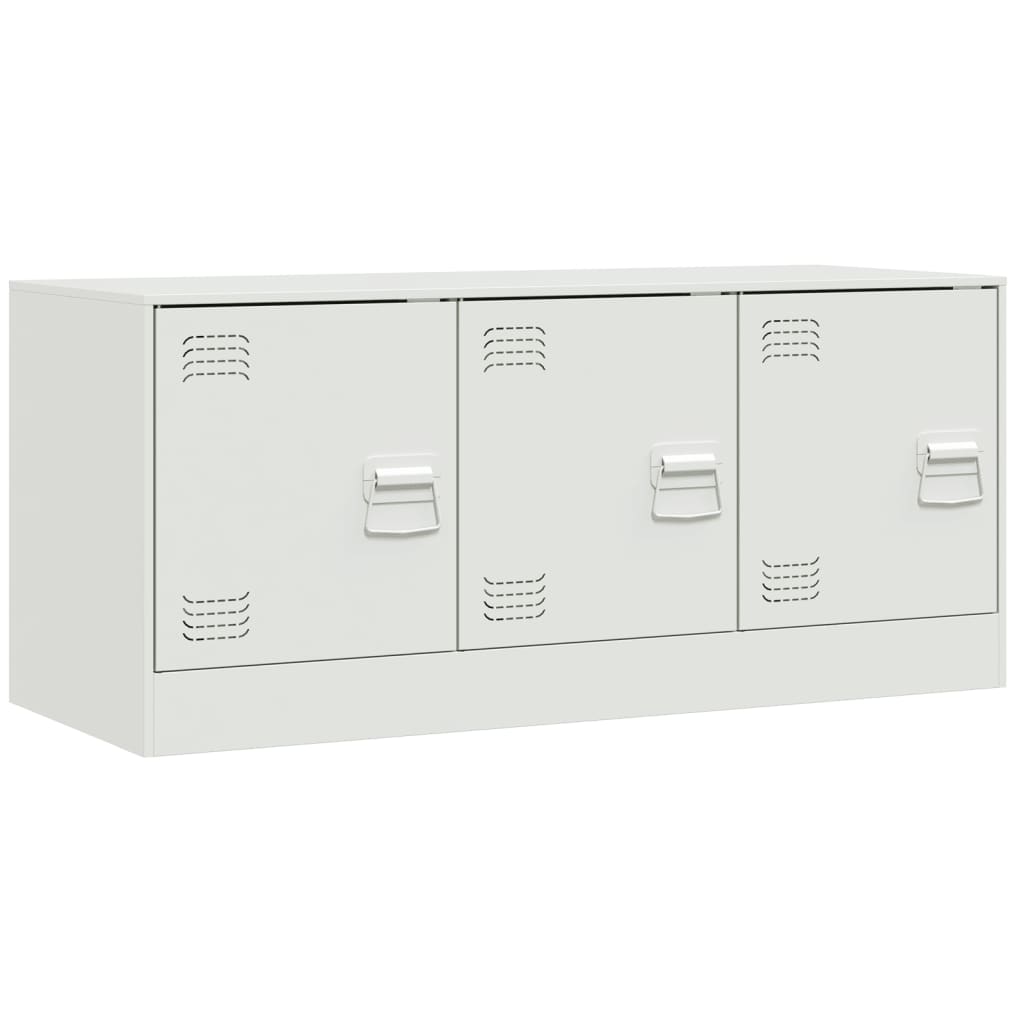 vidaXL Mueble para TV de acero blanco 99x39x44 cm