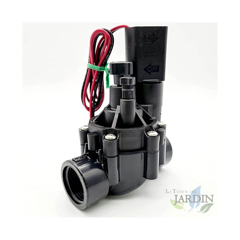 RAIN BIRD Electrovalvula de Riego 1" 100DVF Rain Bird | Electroválvula Jardin 9V con Regulador | Valvula de Riego para Programador a Pilas