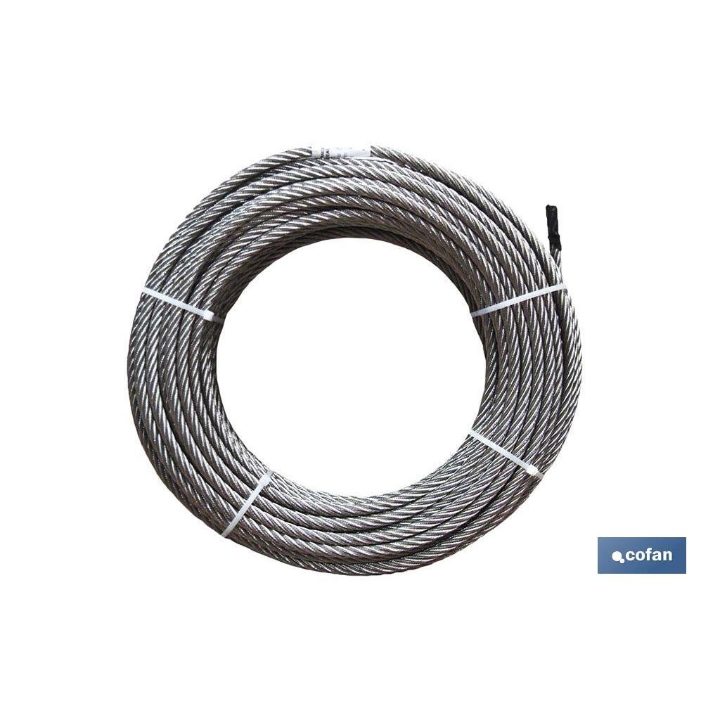 Cofan Cable Galvanizado D-1770 6x7+1; 1 UNIDADES - Ideal para Eslingas de Cable - Alta Capacidad de Rotura