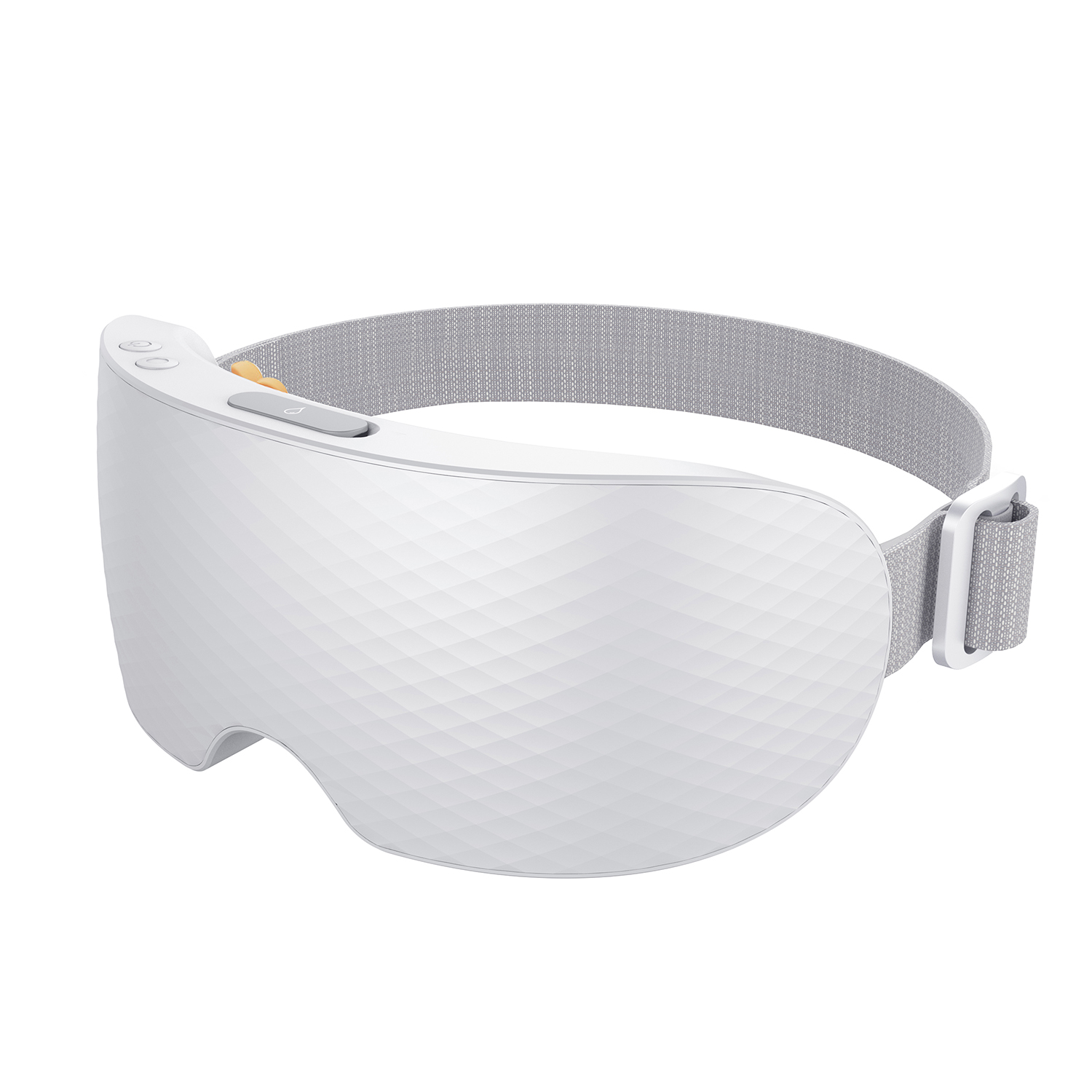 DAM Masajeador de ojos 3D con calor y nebulización. Música local y Bluetooth, tres modos de uso y batería recargable. Color: Blanco