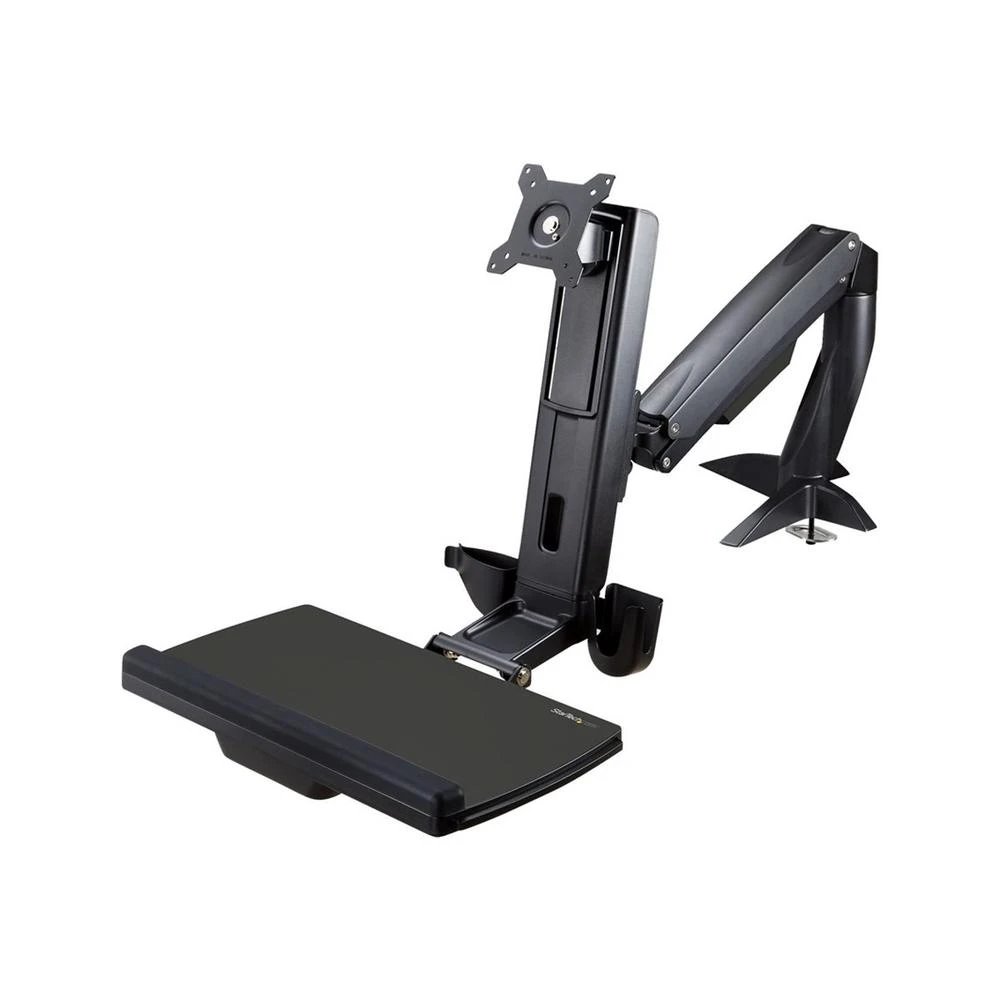 Startech - Soporte ARMSTSCP1 para monitor de escritorio ergonómico ajustable hasta 100 cm, compatible VESA 75x75 y 100x100, soporta hasta 7,9 kg y 24 pulgadas