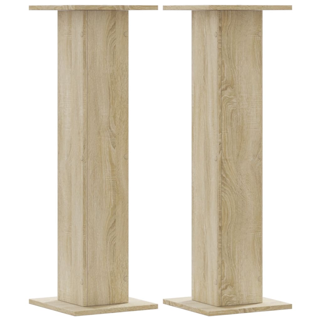 vidaXL Soportes altavoces 2 uds madera 30x30x95 cm Color Gris hormigón,  Gris sonoma,  Blanco y mas