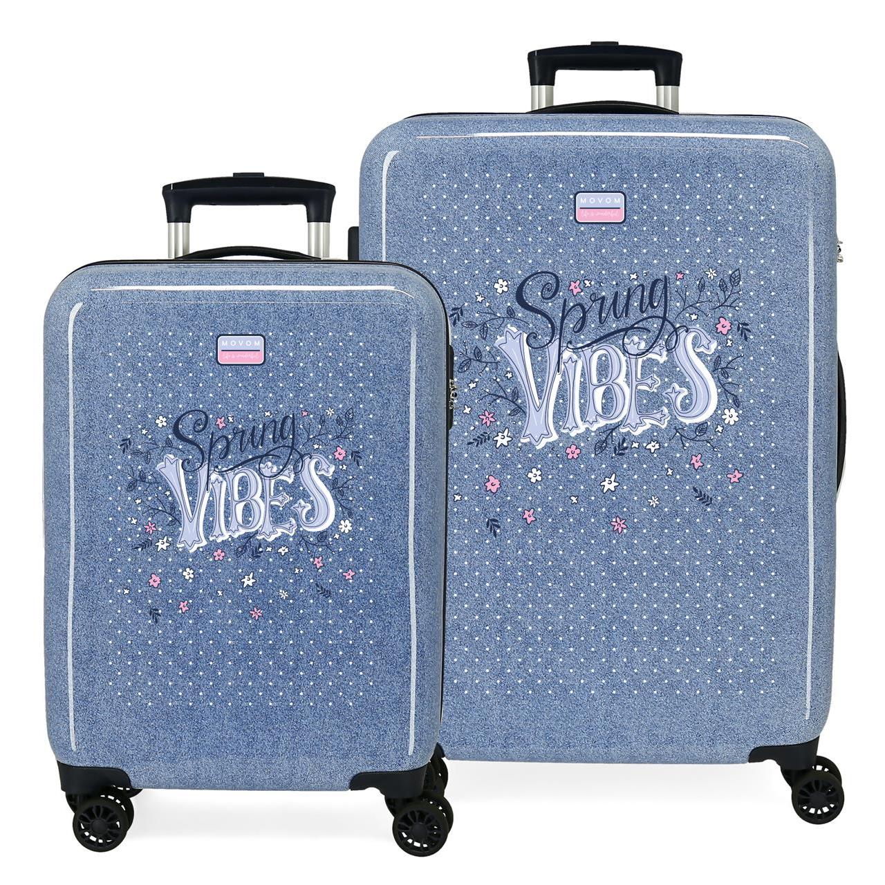 Juego de maletas Movom Spring vibes denim 65x46x23cm