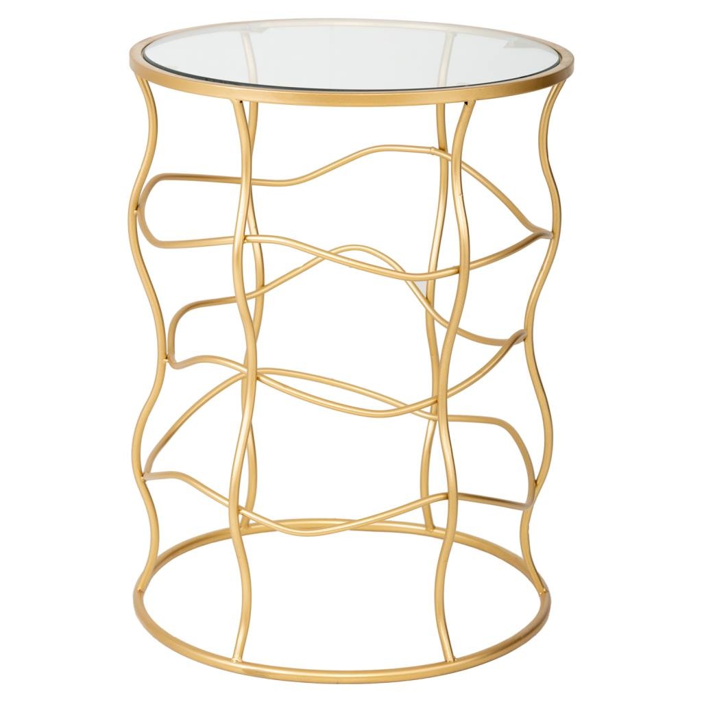 Wonderlust Deco - Mesa auxiliar de metal dorado y cristal D46x60 Dorado D46x60h cm