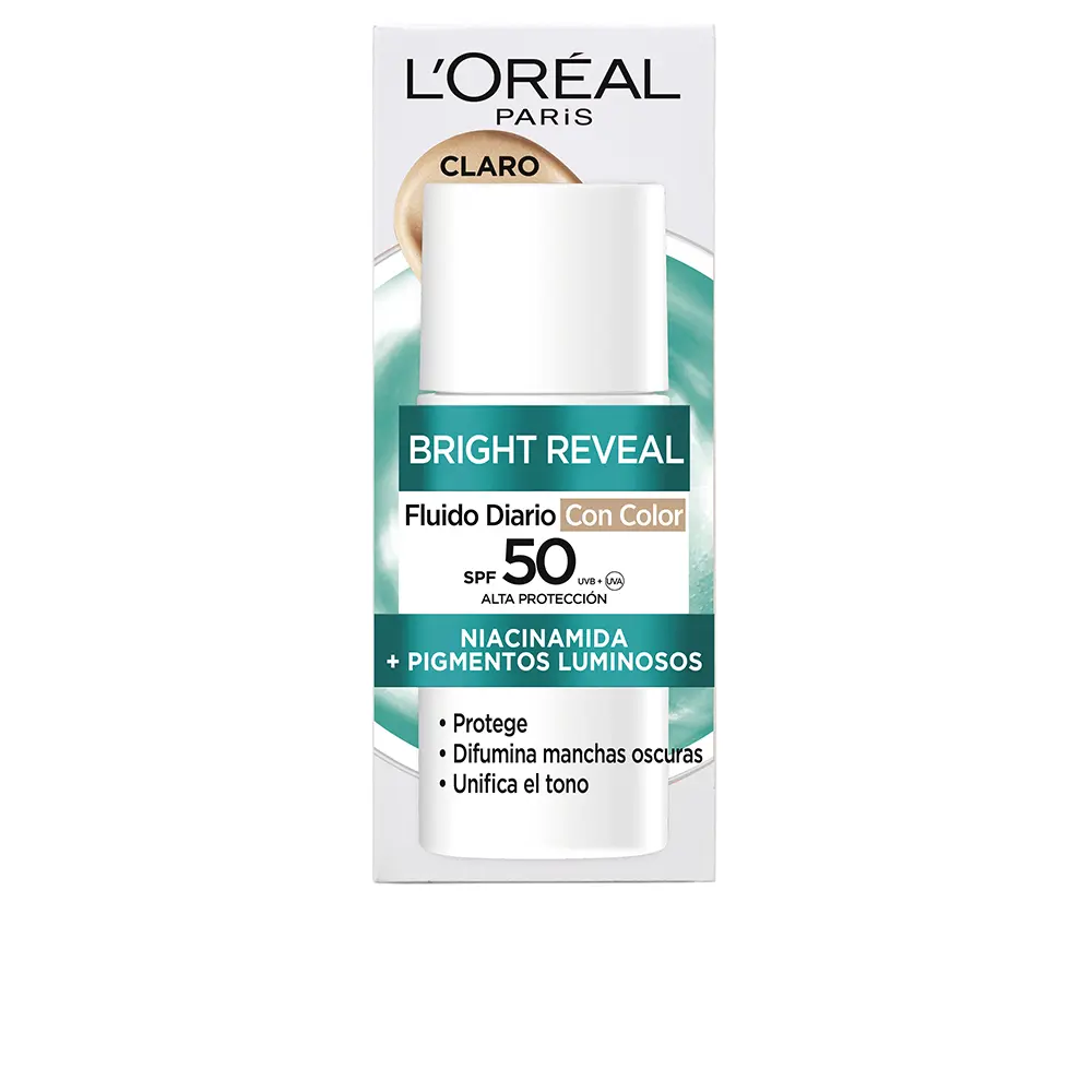 L'Oréal París BRIGHT REVEAL NIACINAMIDA fluido diario SPF50 color medio