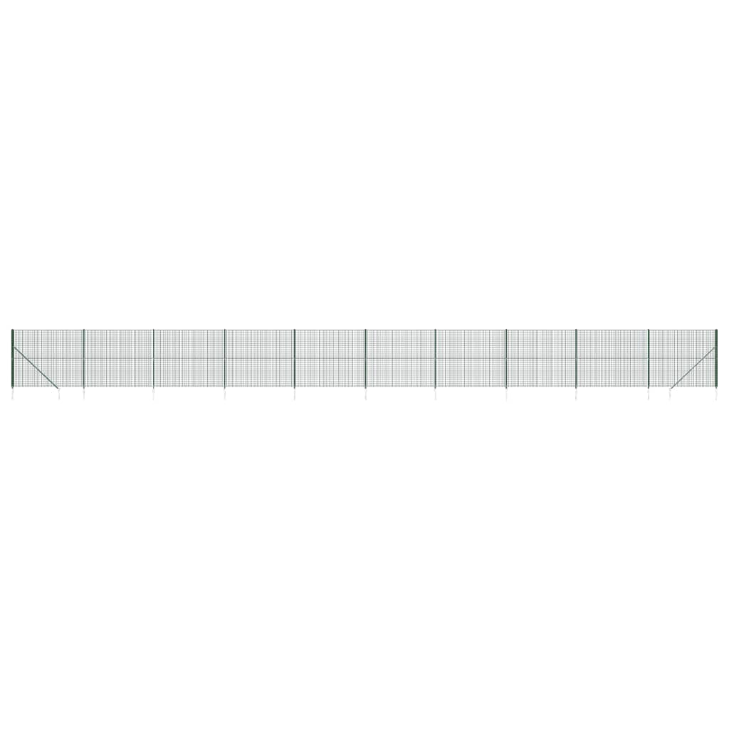 Vidaxl Cerca de Alambre con Pinchos de Anclaje 2x25 M Color Verde Antracita