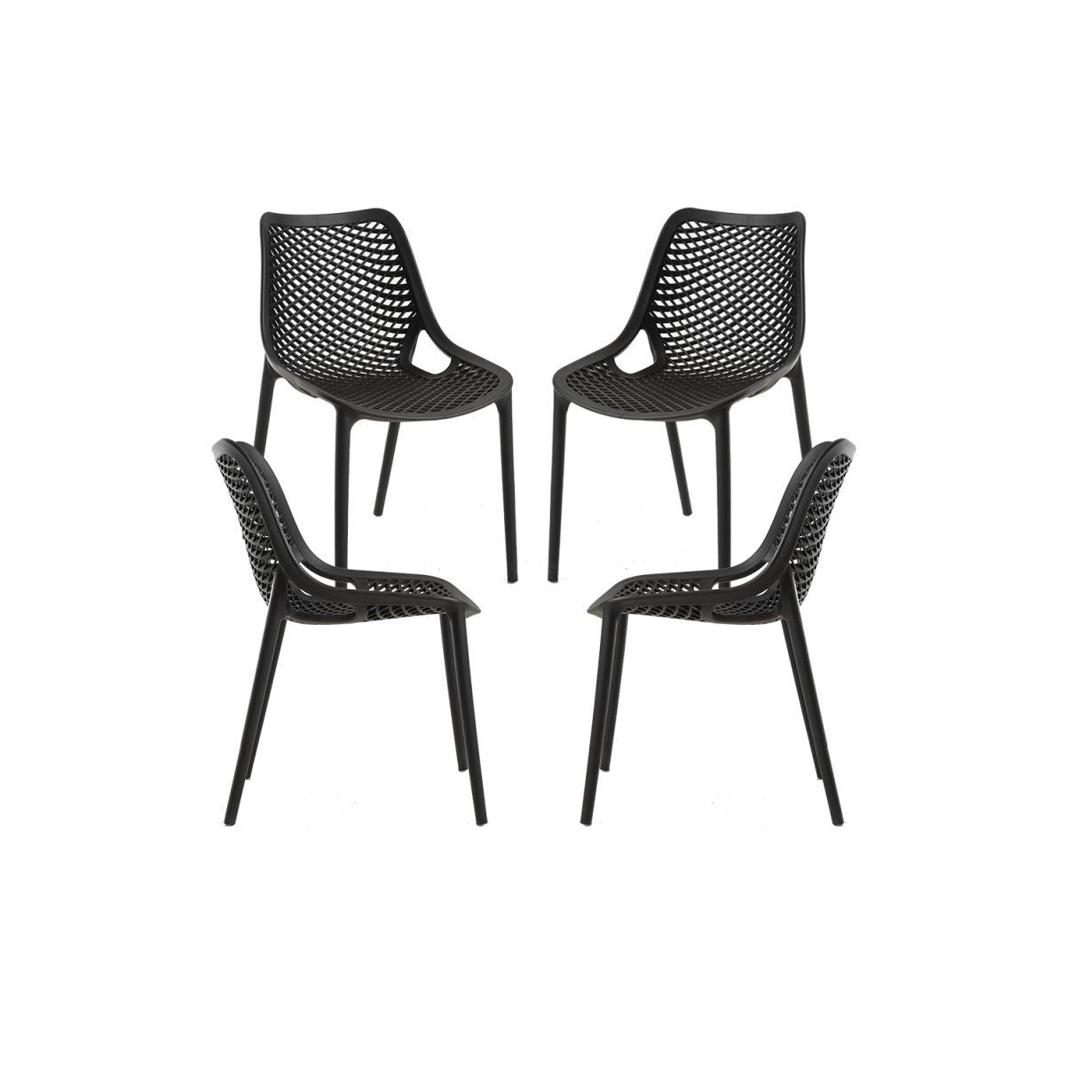 Regalos Miguel - Packs Sillas Jardín - Pack 4 Sillas Kusin - Negro