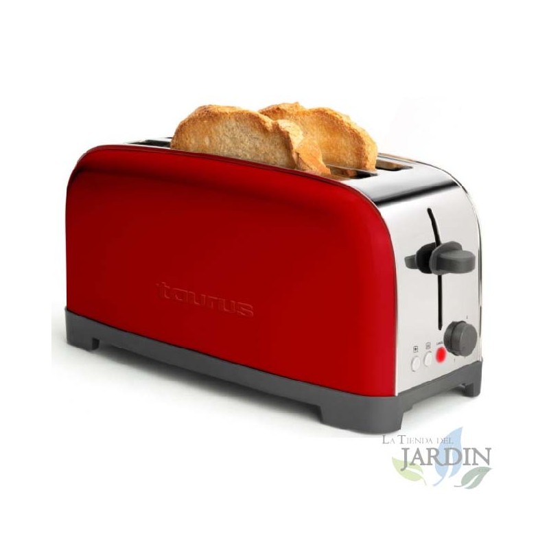 Suinga Tostadora de Pan Vintage 1400W Taurus | Tostador 2 Rebanadas | Tostador con 6 Niveles | Tostadora Inoxidable con Temporizador