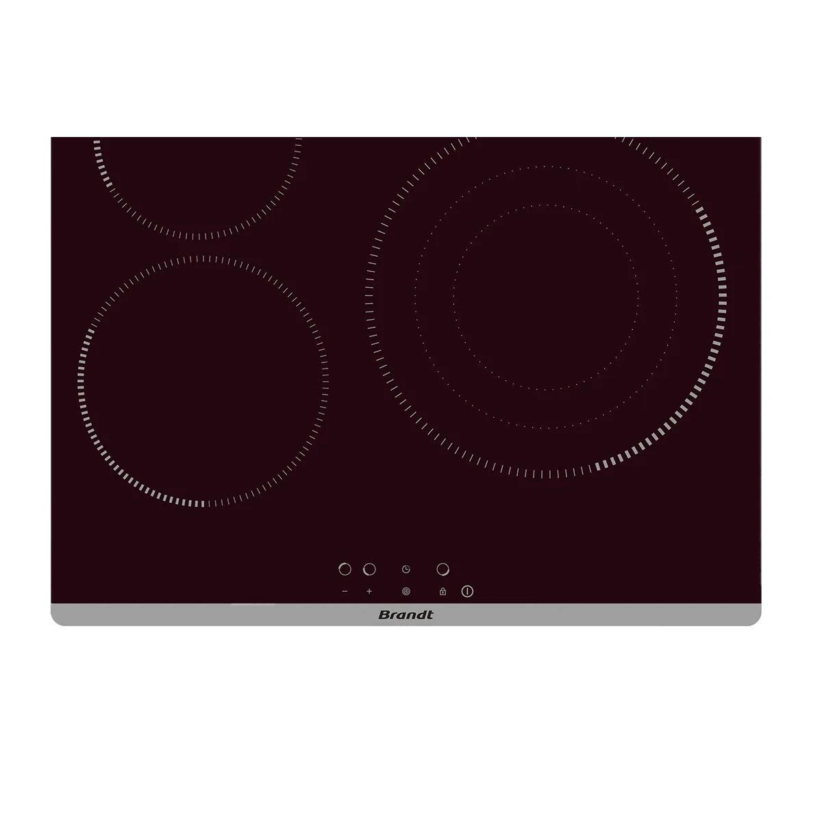 Brandt - Placa vitrocerámica BPV6322B de 58 cm con 3 zonas de cocción, fuego grande de 29,5 cm, 5700 W y panel táctil, color negro, para cocina moderna