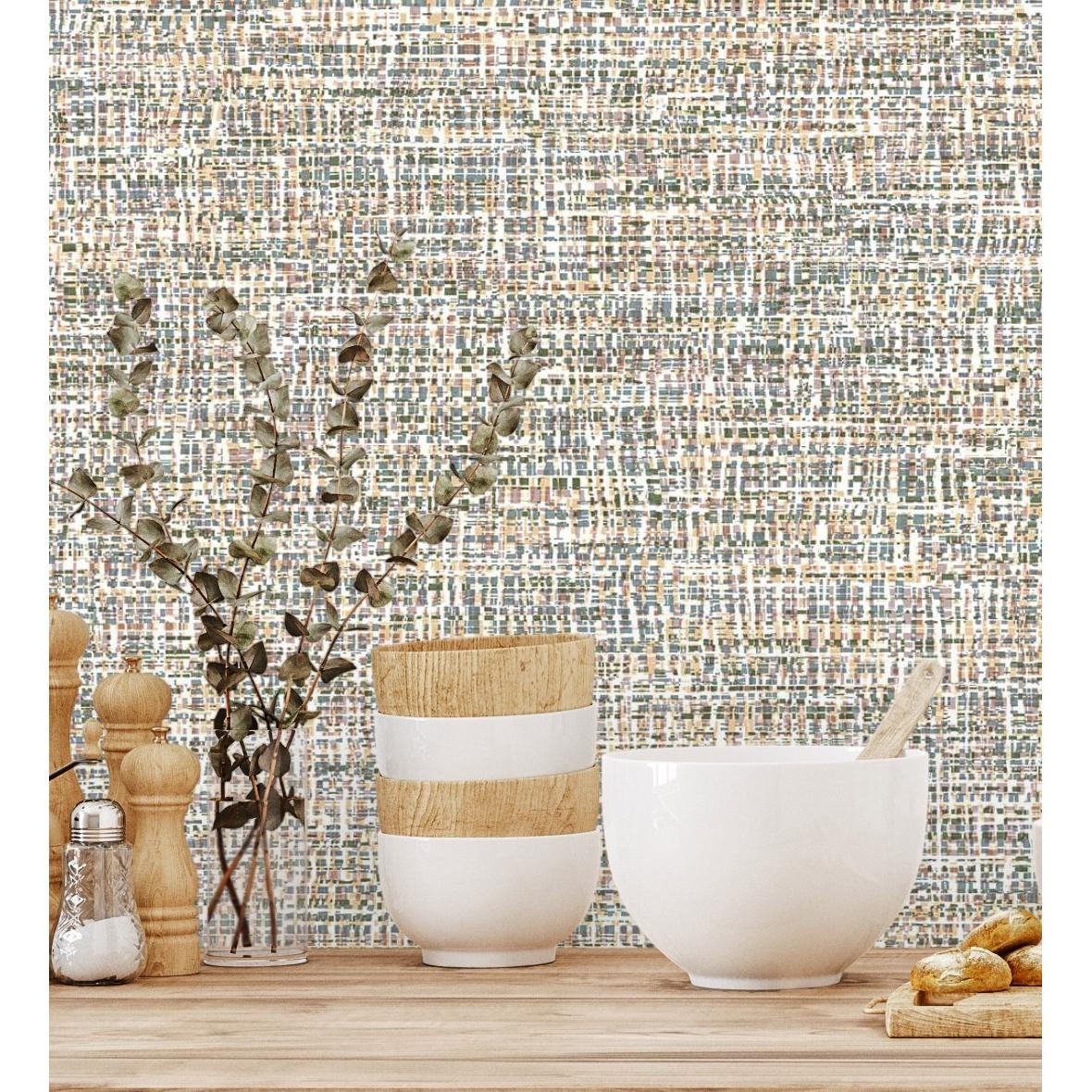 Papel pintado vinílico imitando la tela jaspeada con textura en relieve - Kilamba 681016 de GAULAN - Rollo de 10 m x 1,06 m