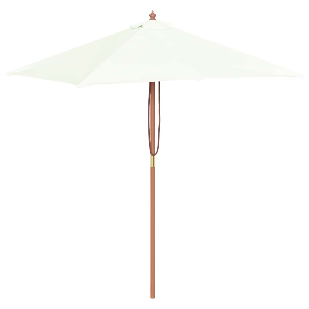 vidaXL Sombrilla de jardín con palo de madera arena 150x200 cm