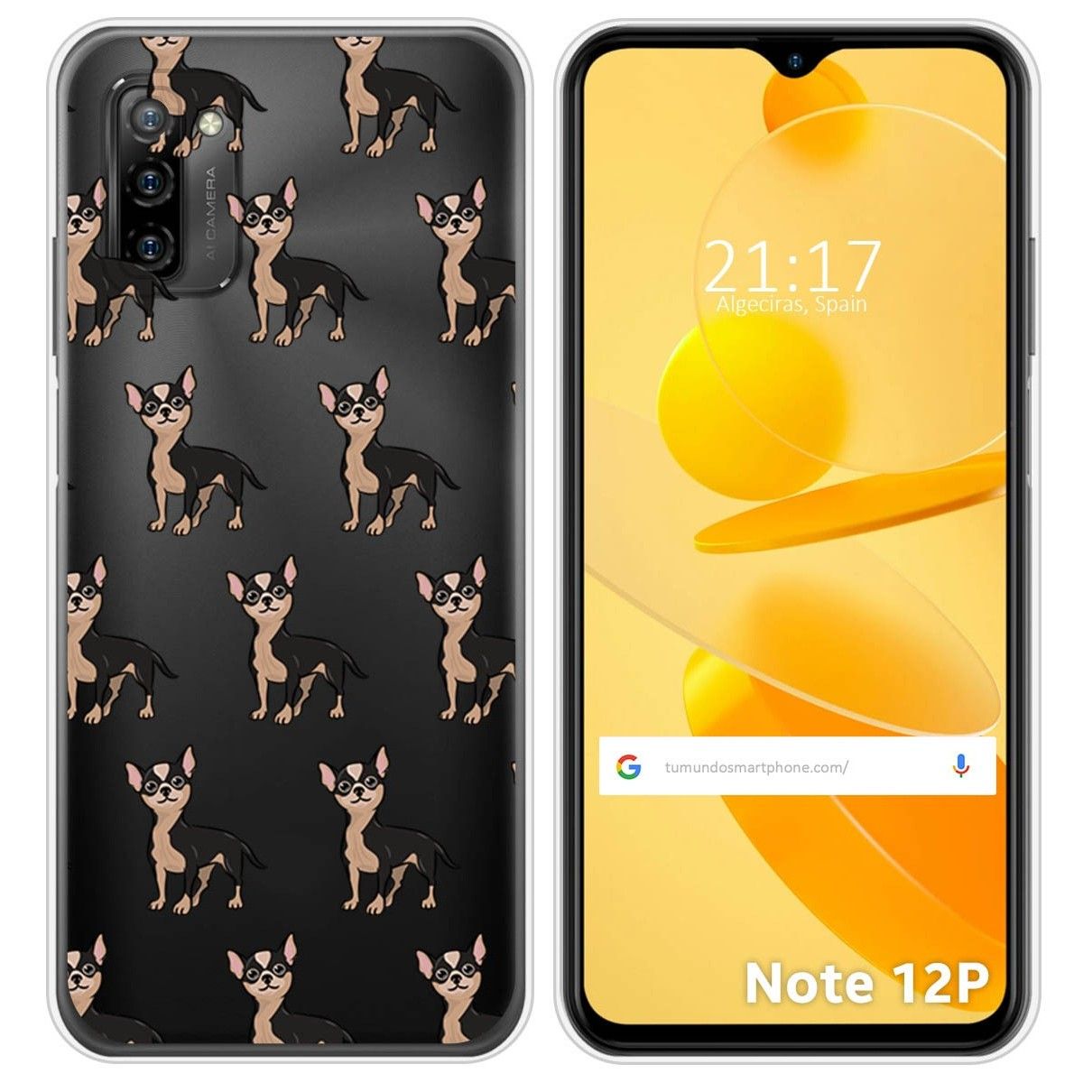 Funda Silicona Transparente para Ulefone Note 12P diseño Perros 11 Dibujos