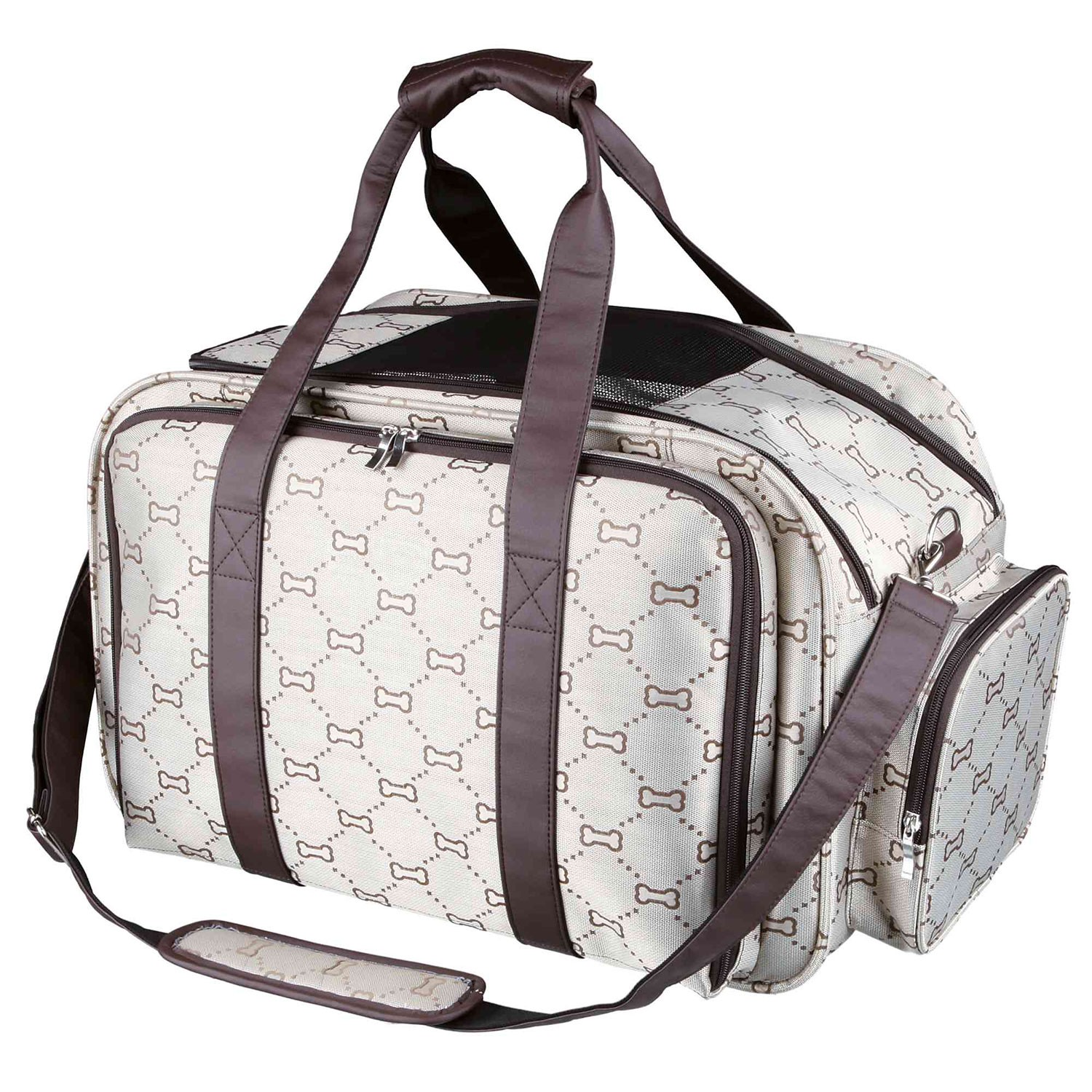 TRIXIE Bolsa Maxima | Bolsa Maxima Extendible, Poliéster, 33 × 32 × 54 cm, Beige-Marrón