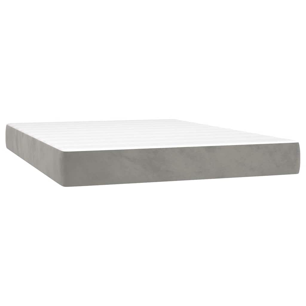 vidaXL Colchón de muelles ensacados terciopelo gris claro 120x210x20cm