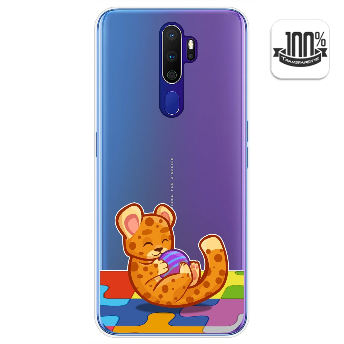 Tumundosmartphone Funda Gel Transparente para Oppo A9 2020 diseño Leopardo Dibujos