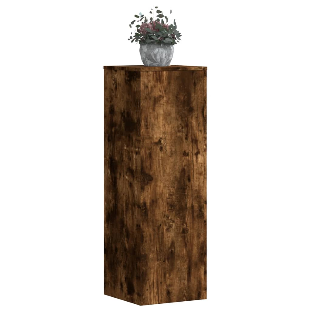 vidaXL Soportes de planta madera ingeniería roble artisian 33x33x100cm Color Roble, Madera antigua, Gris hormigón y mas