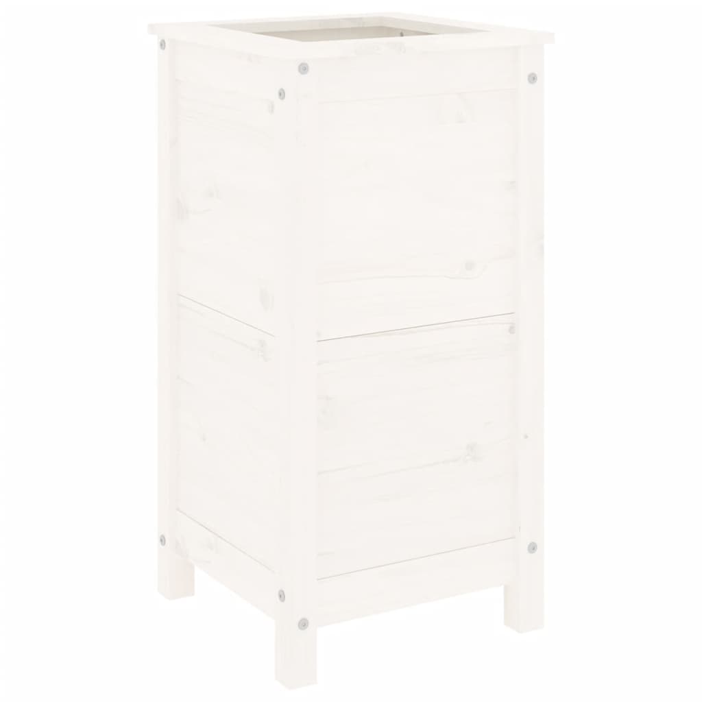 vidaXL Jardinera madera maciza de pino 40x40x78 cm Color Pino natural,  Pino blanco,  Pino gris y mas
