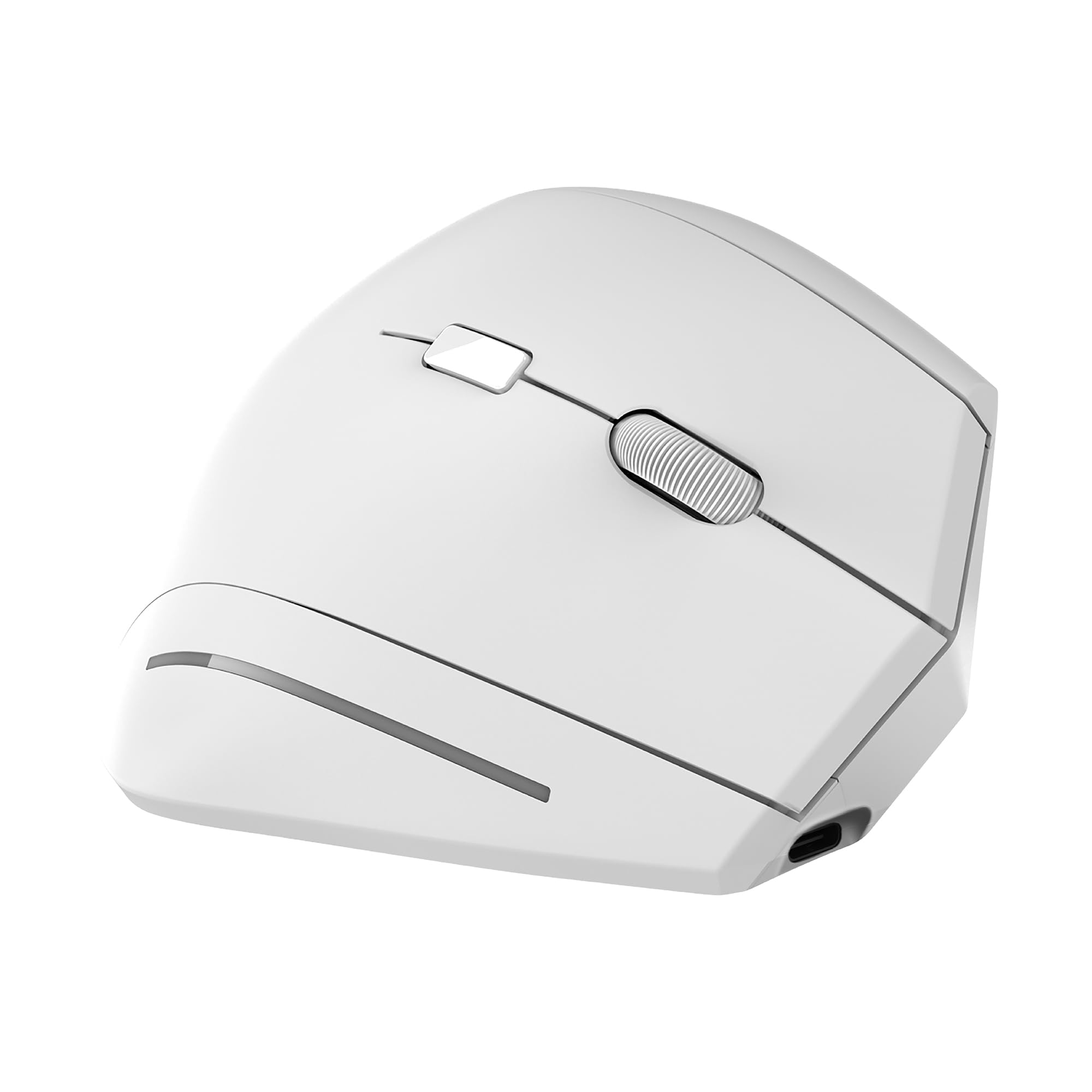 T'nB - Ratón Ergonómico Vertical Inalámbrico Recargable, Inclinación de 53° para Reducir el Dolor de Muñeca, Conexión Bluetooth y USB-A, Botones Anterior/Siguiente, Comodidad Ideal - Blanco