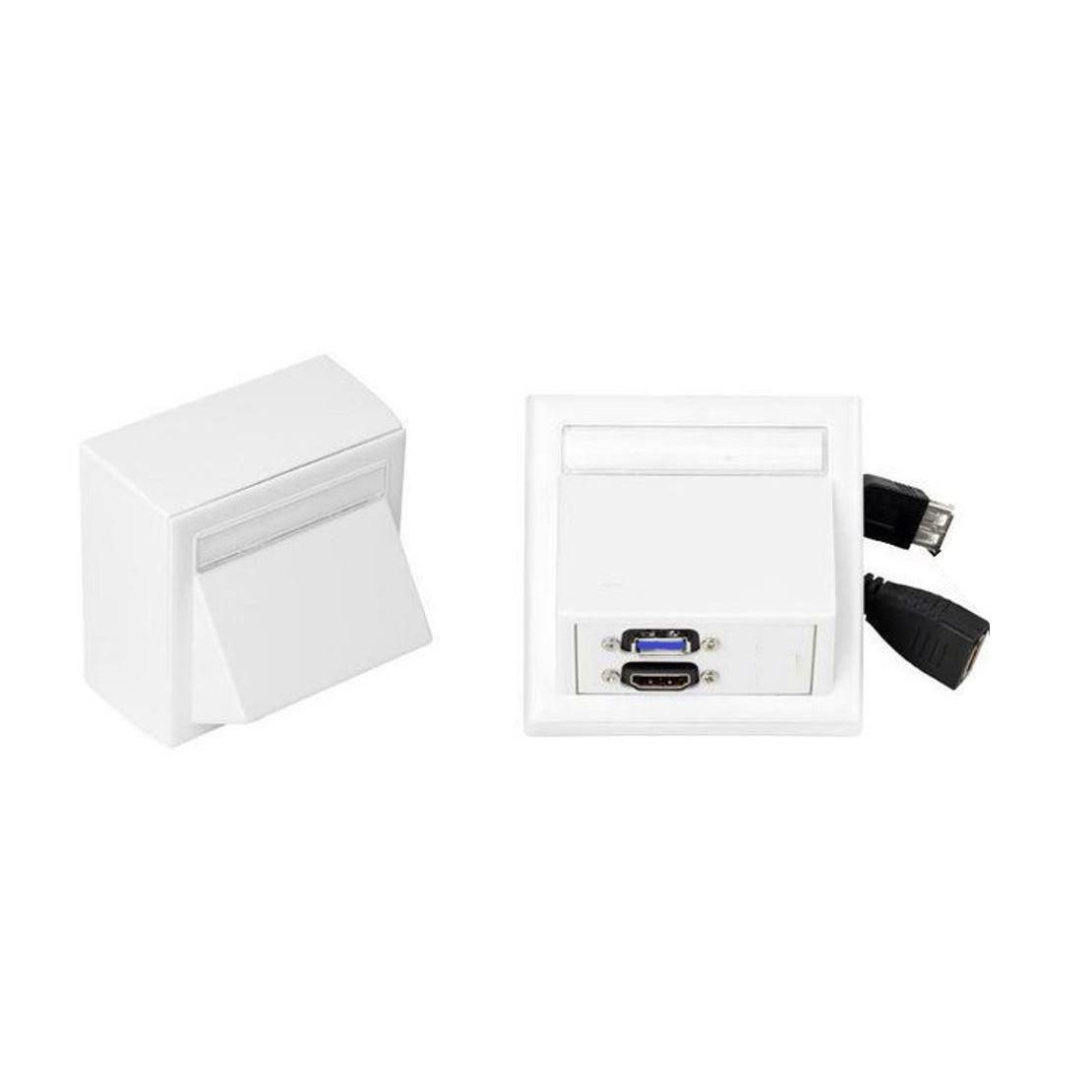 Vivolink Regleta HDMI USB3.0 en Pared - Ahorra Espacio - Conexión Rápida