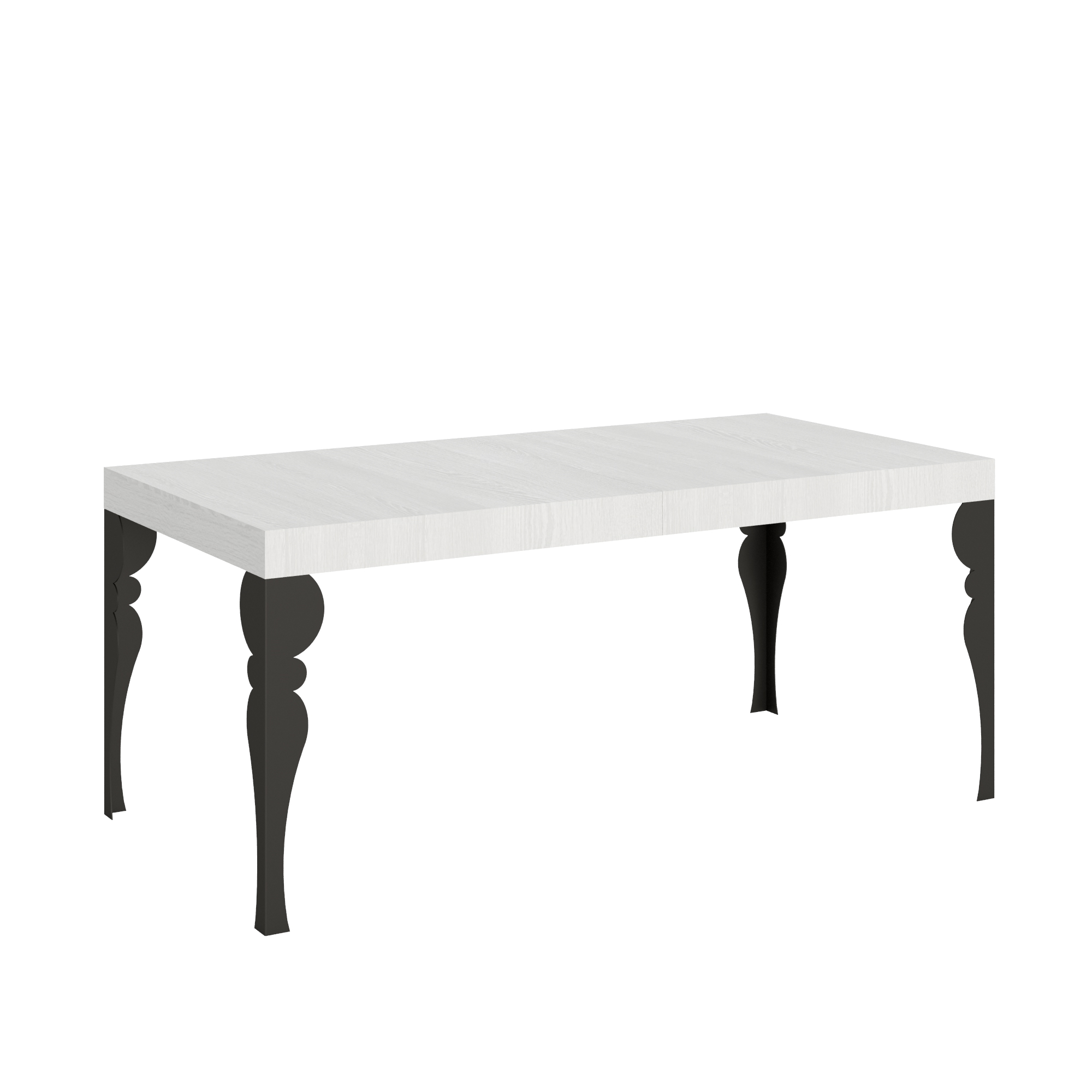 Mesa extensible Paxon 200/460x90 cm fresno blanco patas antracita - Itamoby