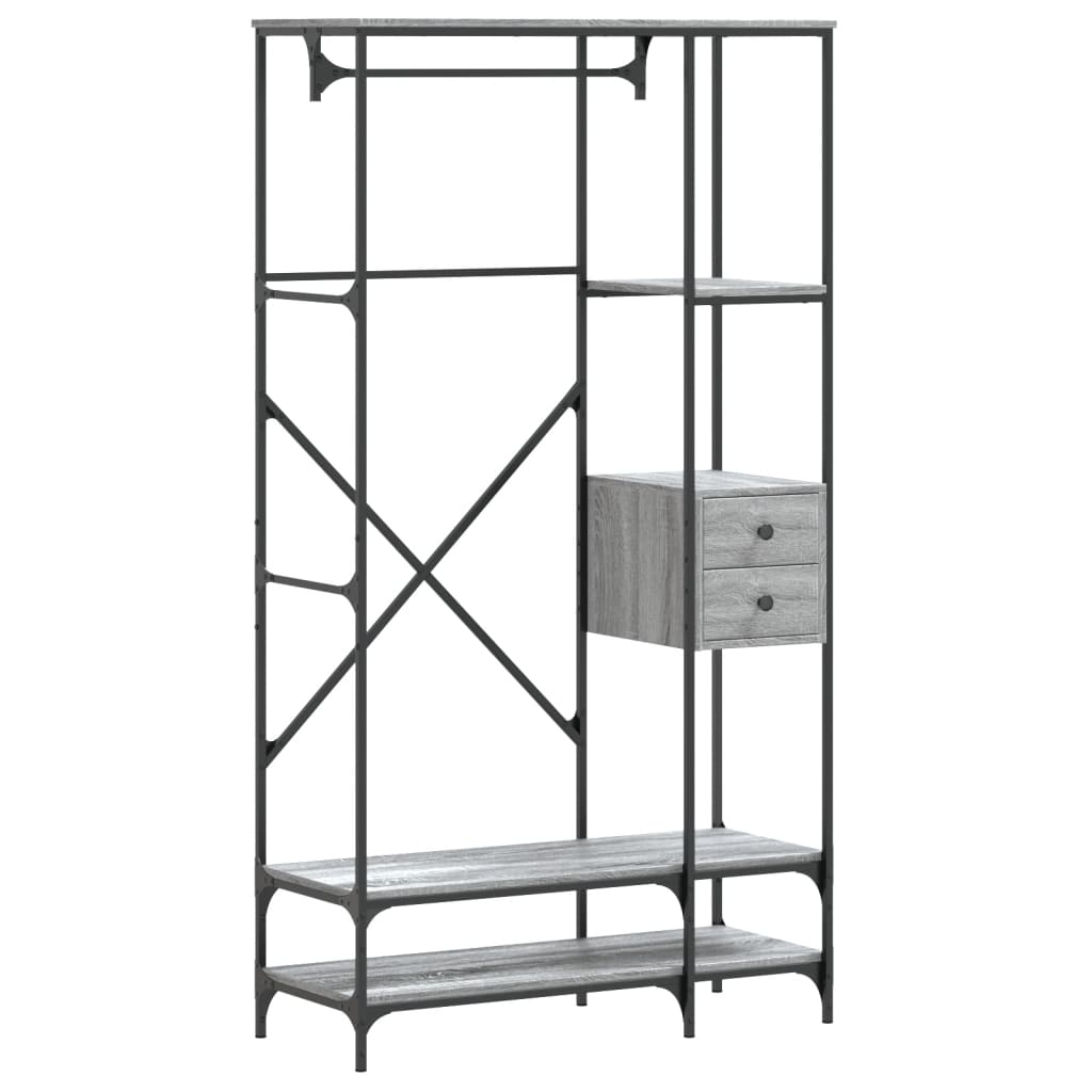 vidaXL Perchero con estantes madera de ingeniería 97 x 40 x 180 cm