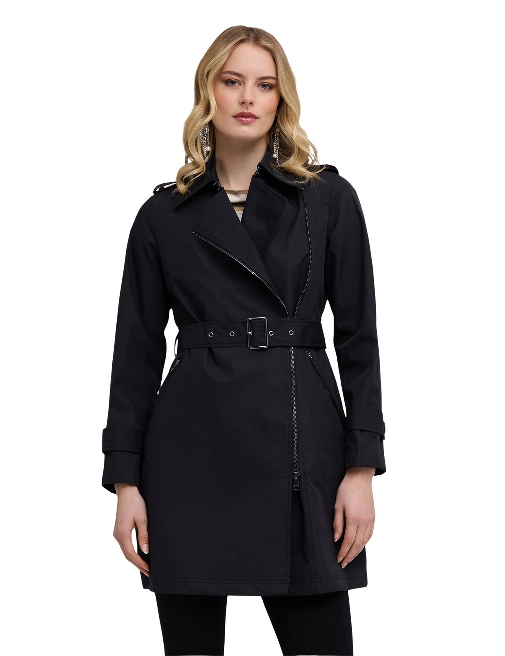 Motivi - Trench de gabardina con cierre asimétrico