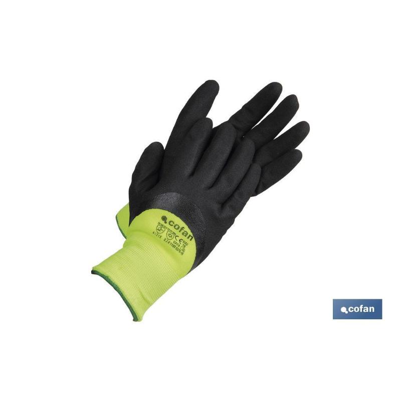 Guante impreg. nitrilo espuma protecc. frio t-10   caja 12 unid.