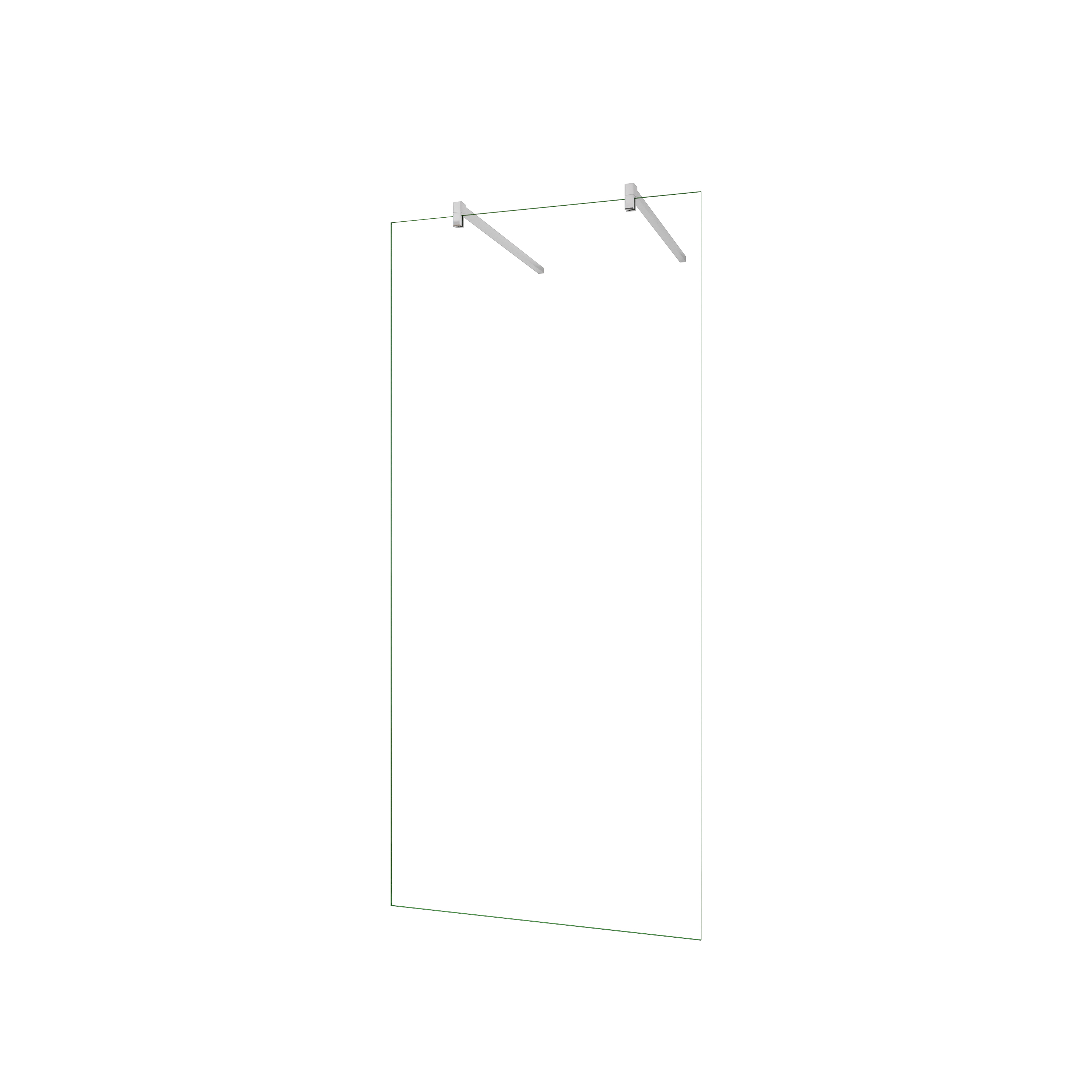 AICA Walkin,Panel de ducha,Vidrio Antical 8mm 47x200cm con Dos barras 140cm