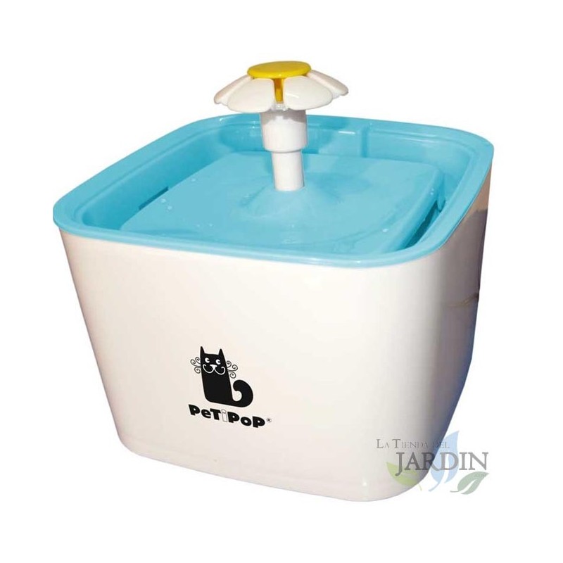 Suinga Bebedero Fuente para Perros y Gatos 2,5L | 17x17x12,5 cm | Agua Fresca Constante | Incluye Filtro | 3 Modos de Flujo de Agua