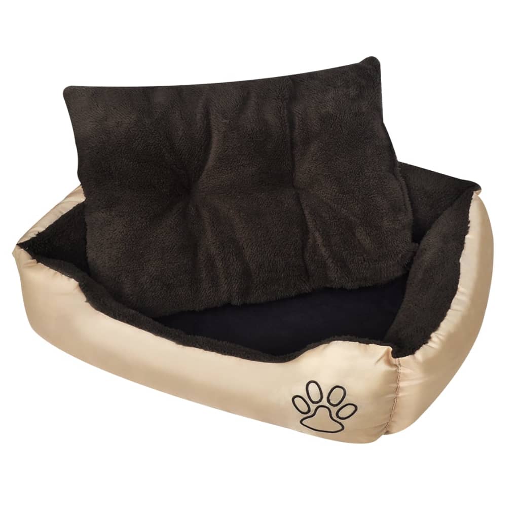 vidaXL Cama con Respaldo para Perros y Mascotas y de Tamaño XXL Color de cojín Marrón,  Beige, y mas