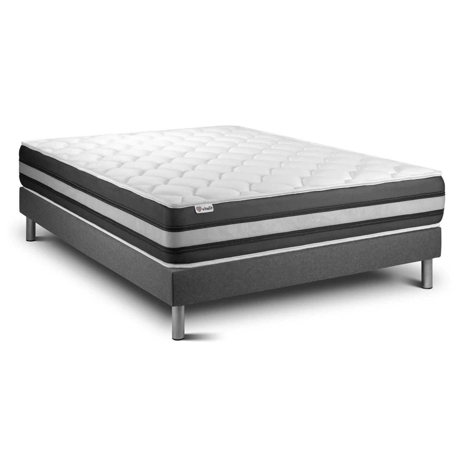 Conjunto VITAL SPRING ZEN 160 x 200 cm somier Kit gris