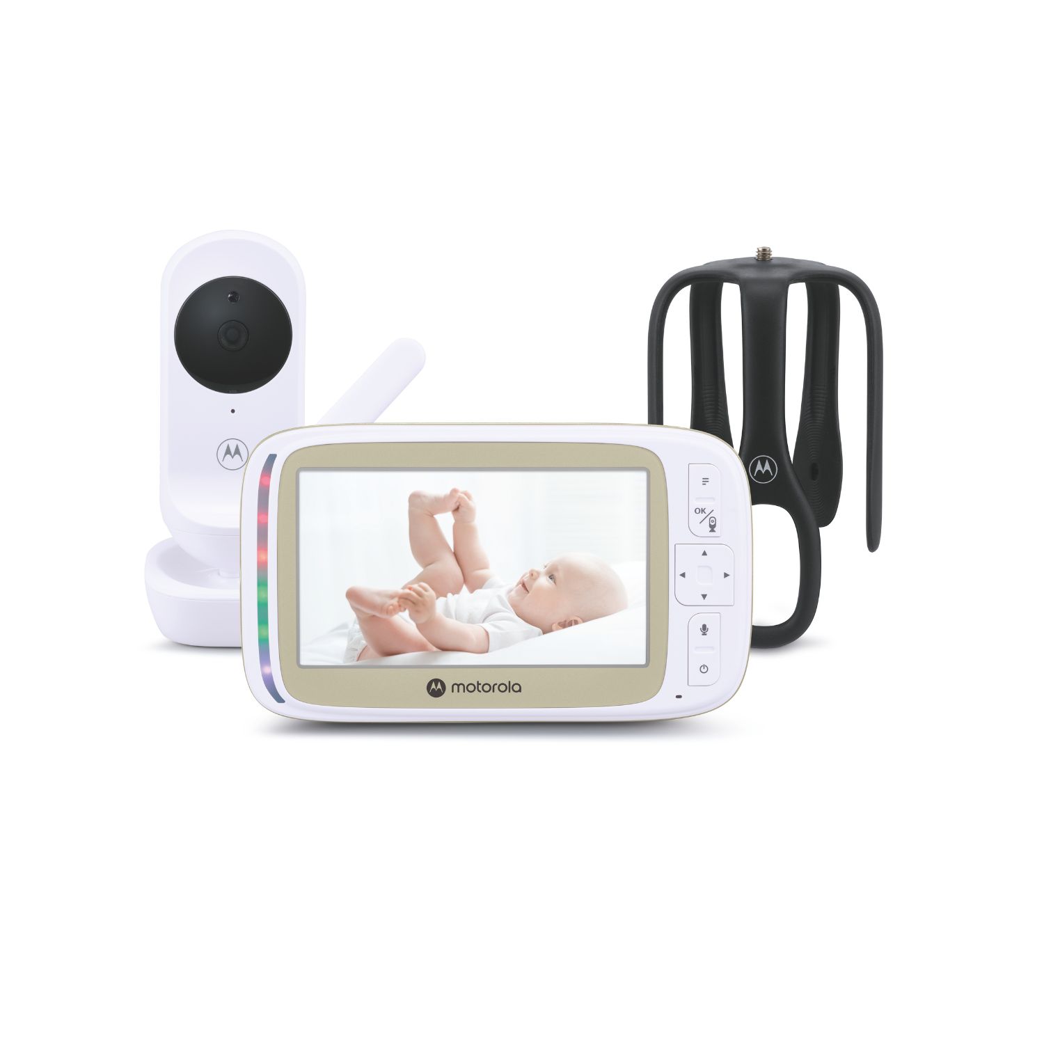 Motorola VM45 CONNECT – Vigilabebés con Cámara Wi-Fi y Monitor de 5” | Visión HD 720p, Habla Bidireccional, Control de Temperatura, Stargrip para Montaje en Cuna, App Motorola Nursery, Alcance hasta 300 m