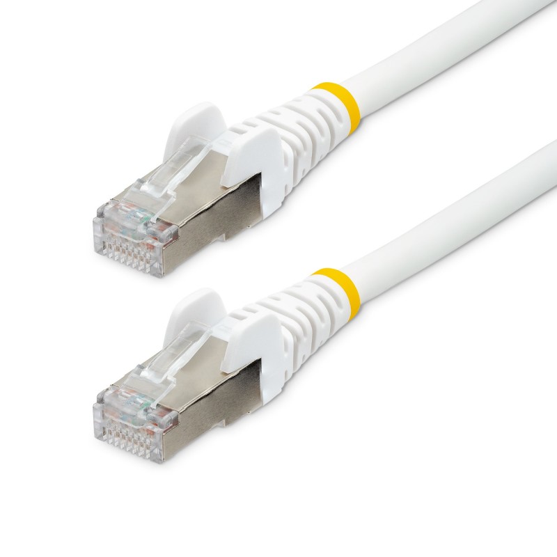 StarTech.com - Cable de 3m de Red Ethernet CAT6a - Blanco - Low Smoke Zero Halogen (LSZH) - 10GbE - 500MHz - PoE++ de 100W - Sna NLWH-3M-CAT6A-PATCH