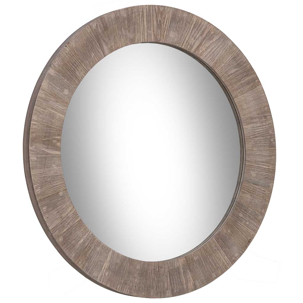 Wonderlust Deco - Espejo de madera marrón D80x4 cm Marrón D80x3.5h cm