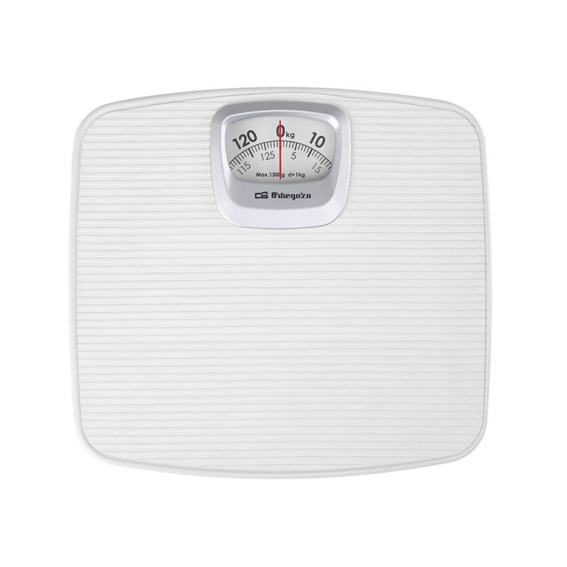 Orbegozo Báscula de Baño PB 2011 Mecánica - Superficie Antideslizante - Capacidad 130 Kg
