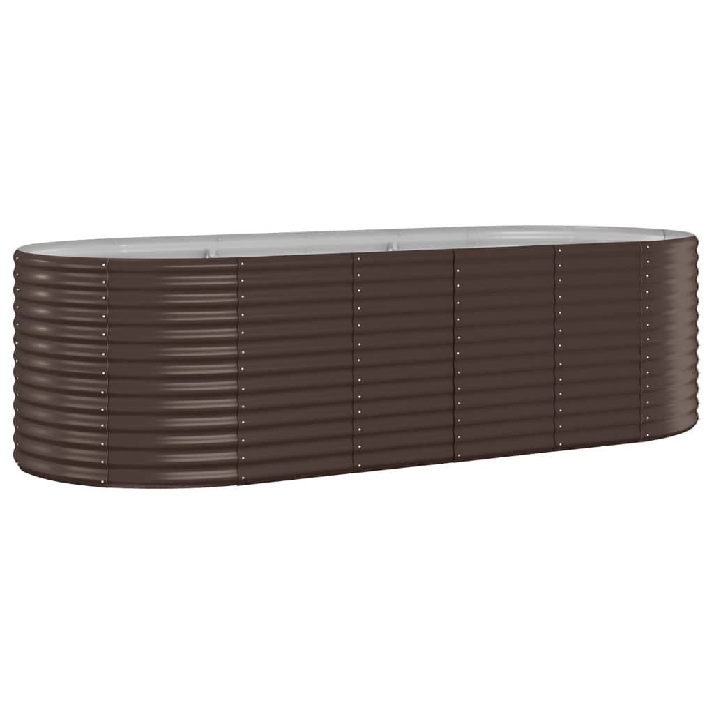 vidaXL Jardinera arriate acero galvanizado marrón 249x100x68cm