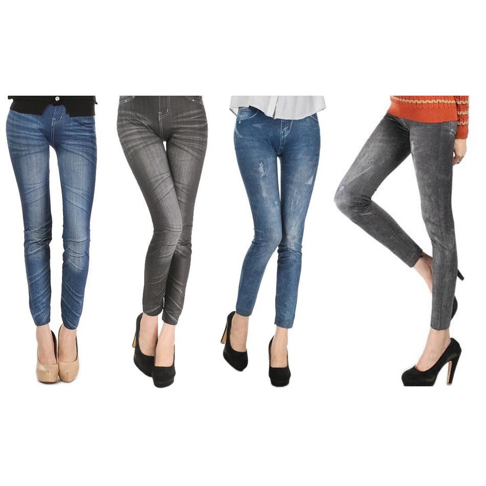 Jeggins CLICK IN RED | Mujer Pack 4 Unidades Estampados Licra