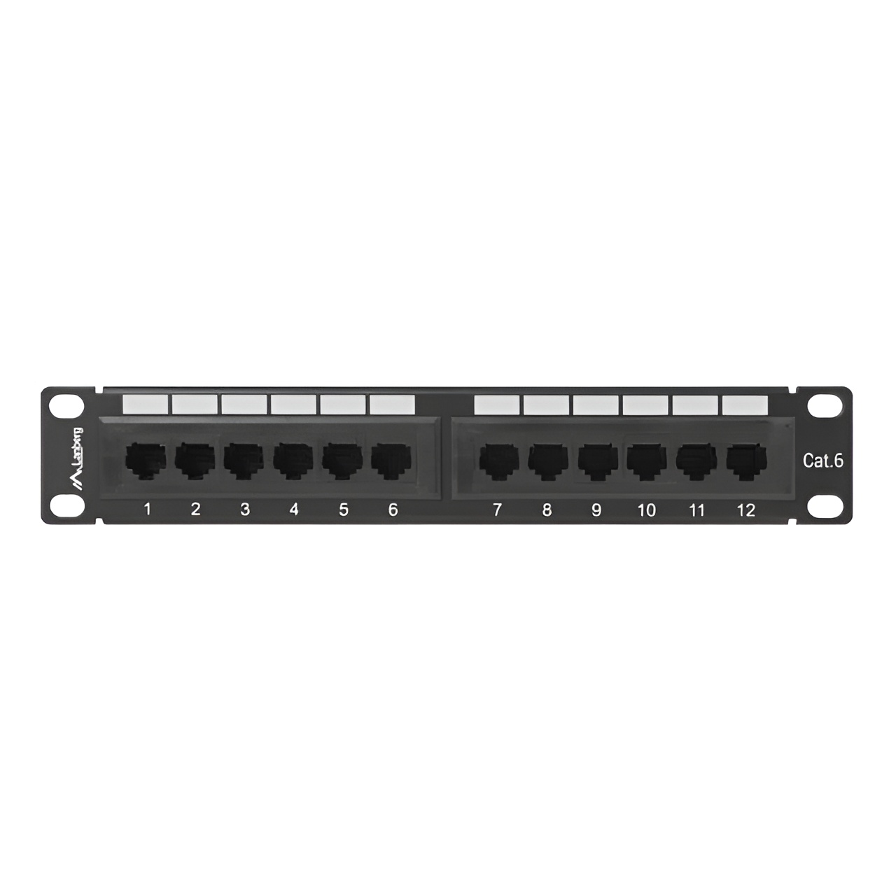 LANBERG Patch Panel 10'', 12 Port 1U, Cat.6, Black