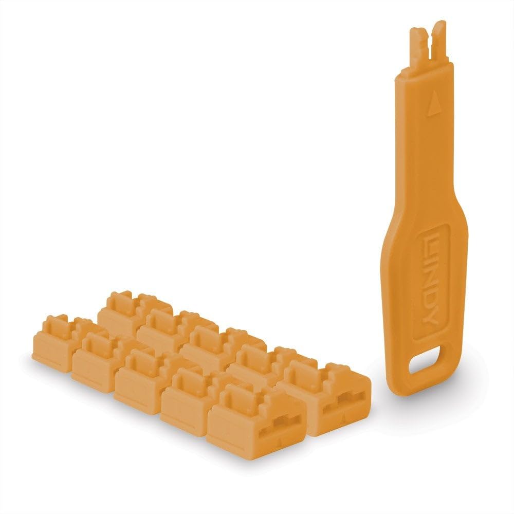 Lindy 47897 Llave bloqueadora de Puerto RJ-45, plástico Naranja