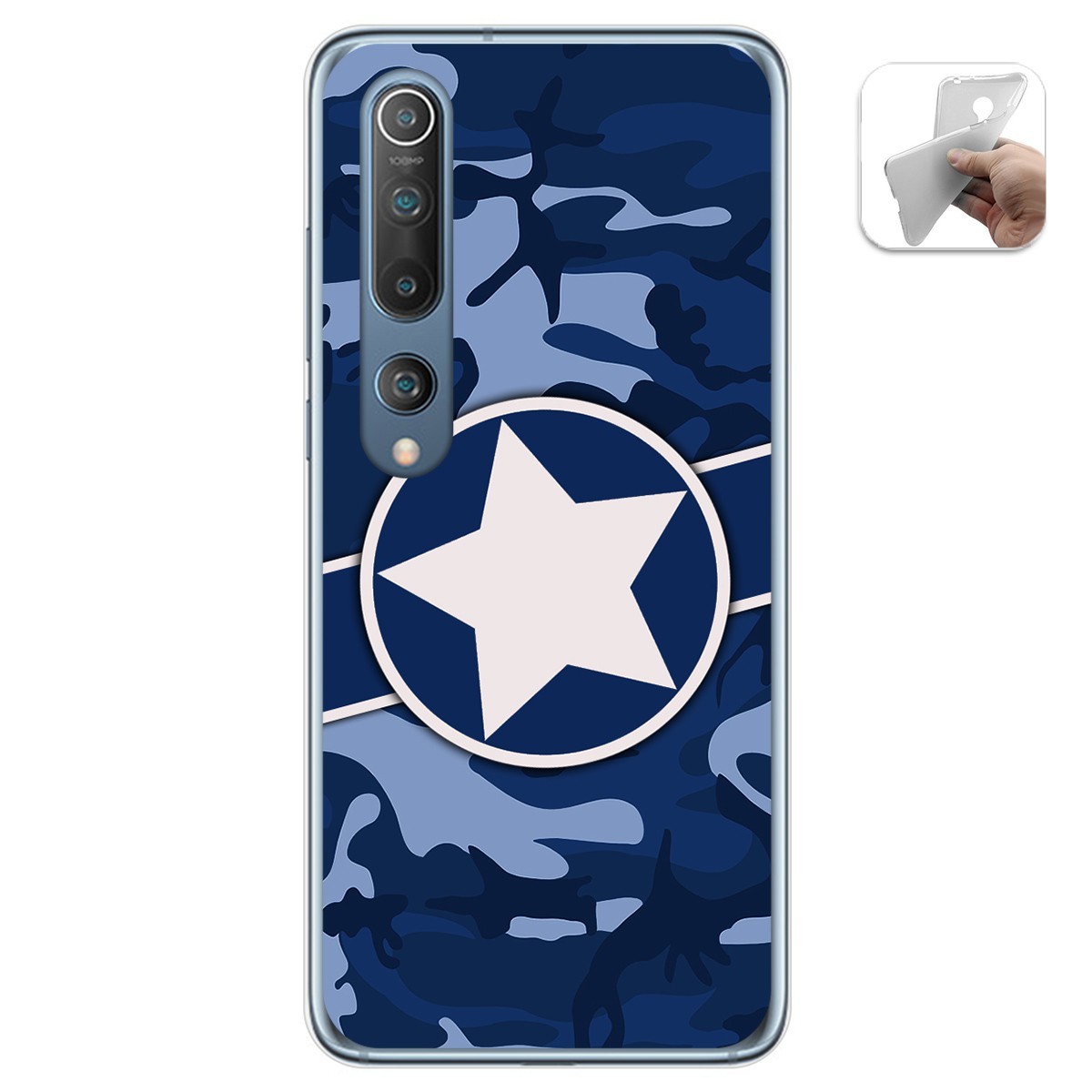 Tumundosmartphone Funda Gel Tpu para Xiaomi Mi 10 / Mi 10 Pro diseño Camuflaje 03 Dibujos