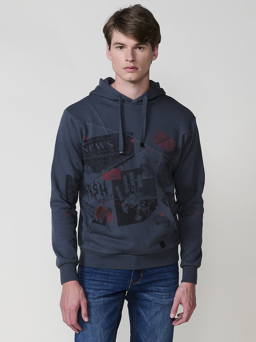 Koroshi Sudadera hombre capucha color gris