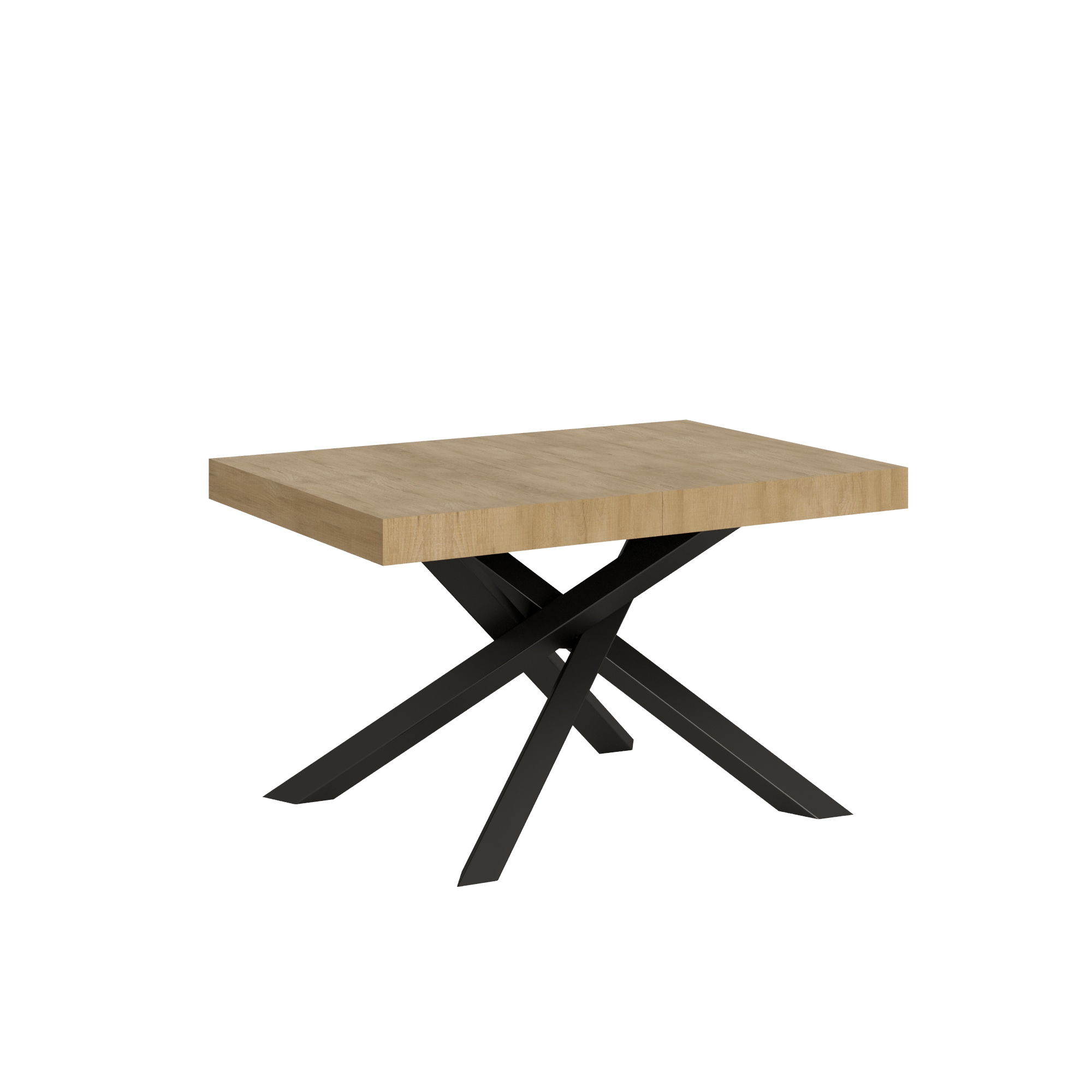 Mesa extensible 90x140/244 cm Volantis Roble Nature Estructura Antracita - Itamoby