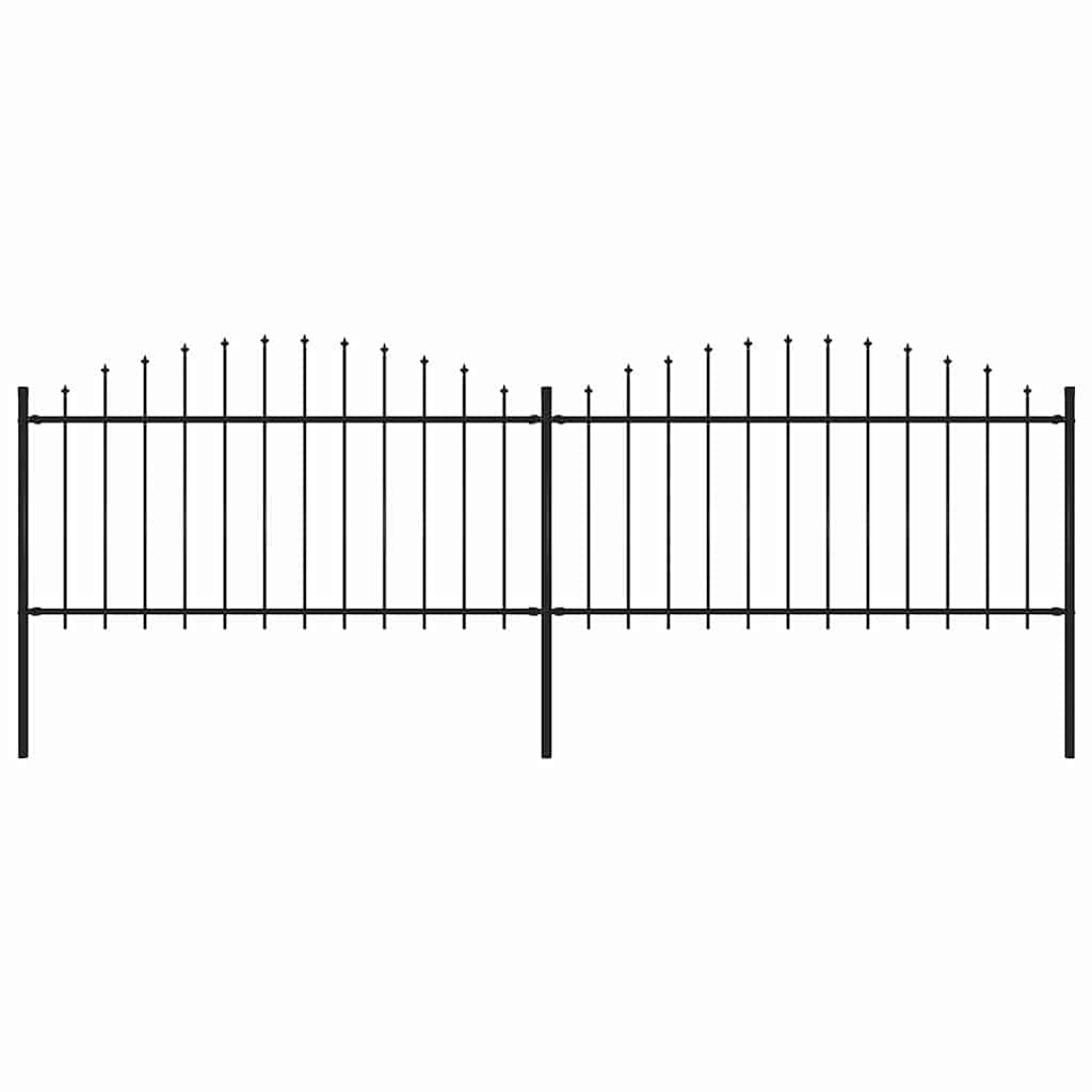 vidaXL Valla de jardín con puntas de lanza acero negro en altura 100-125 cm/125-150 cm/50-75 cm y más