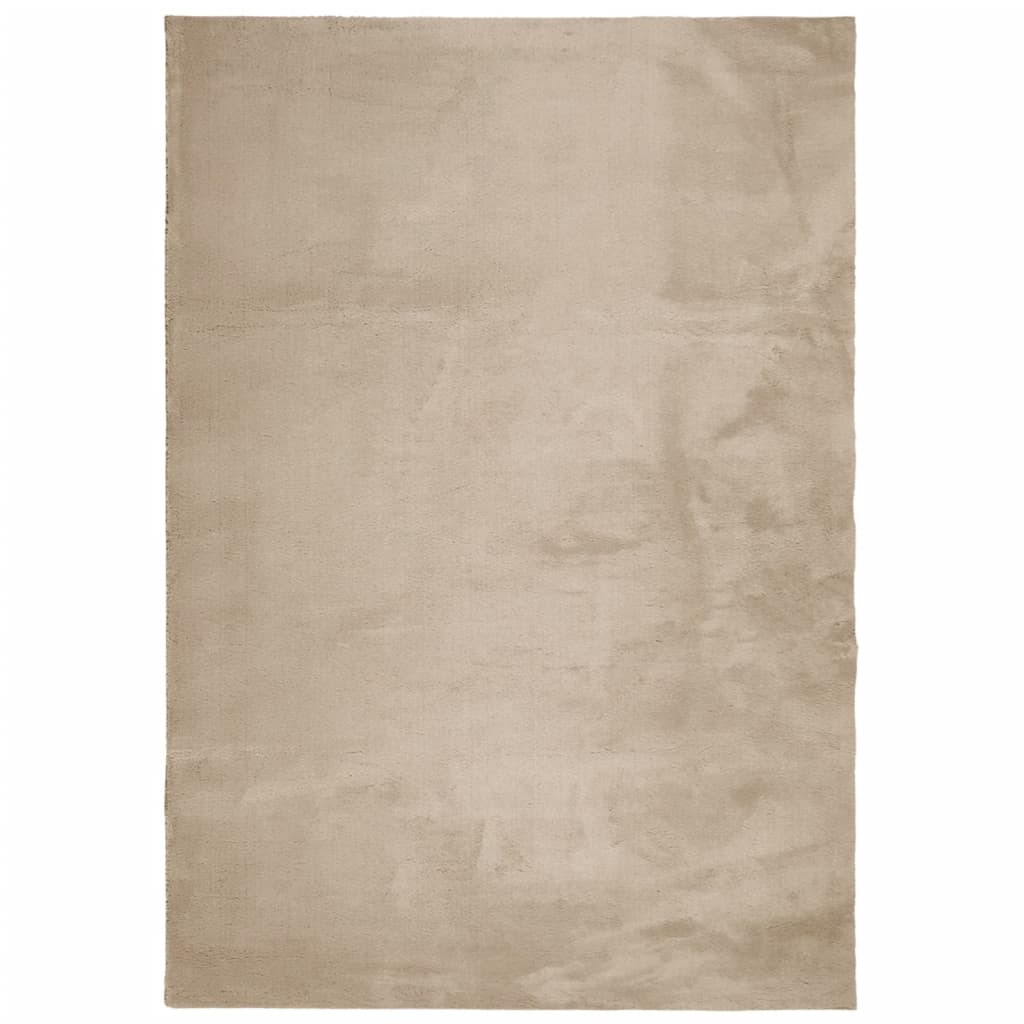 Vidaxl Alfombra de Pelo Corto Suave Lavable HUARTE 140x200 Cm Color Antracita - Beige - Crema y Más