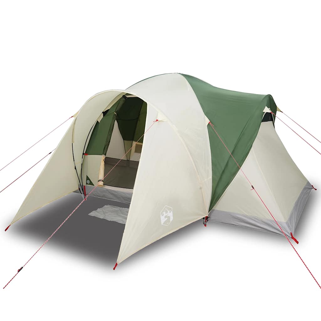 vidaXL Tienda de campaña familiar iglú 6 personas impermeable verde