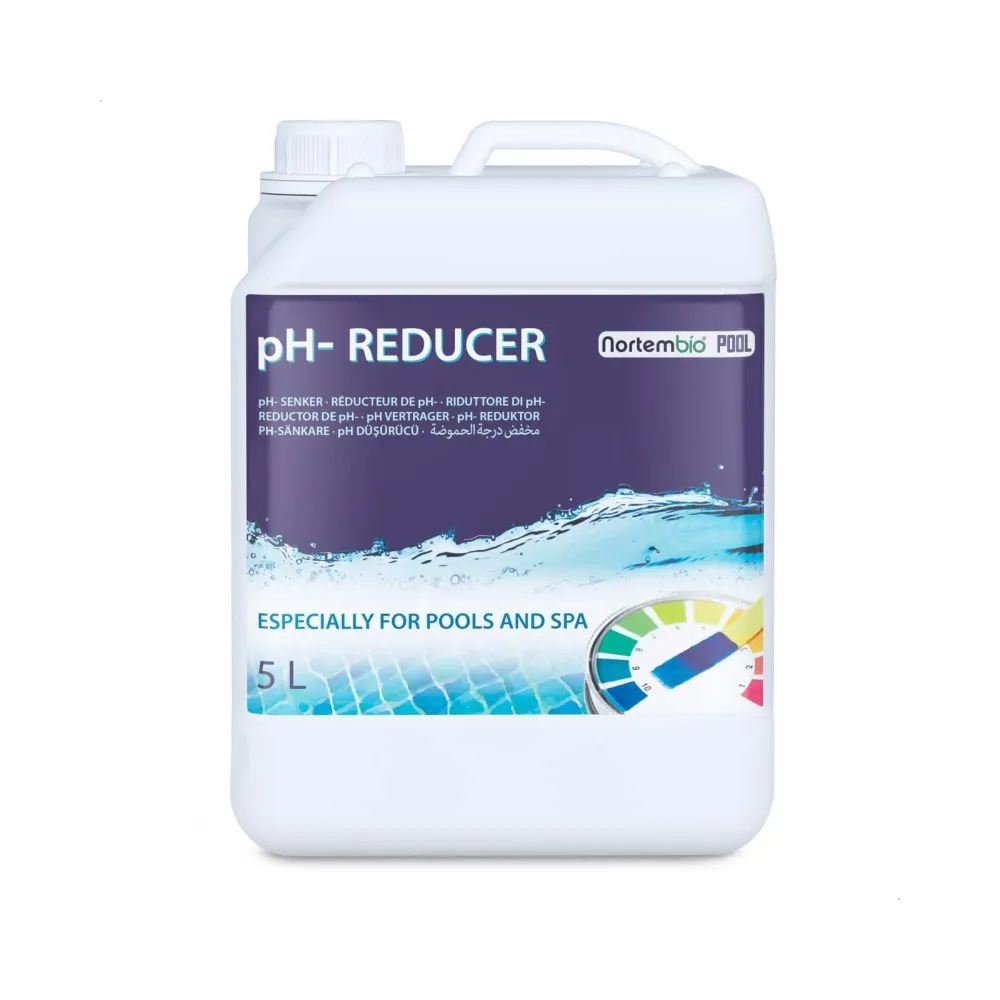 Nortembio Reductor pH- Minus 5L Piscinas y Spas. Mejora la calidad del agua de manera segura para la salud. Regulador de pH.