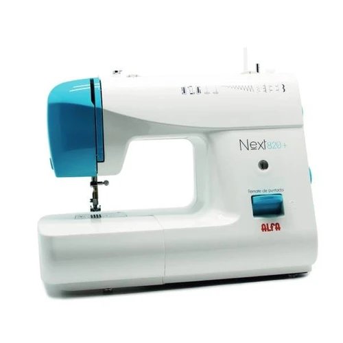 Máquina de coser Mecánica doméstica ALFA HOGAR NEXT820  | 9 Tipos de costura, Azul y blanco, Blanco